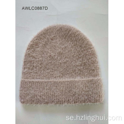 Vinter beanie hattar stickad manschetterskall lock